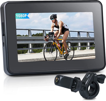 CIOTHBAG Bike Rear View Camera, 1080P 4.3 inch night vision bicycle mirror, Updated110° viewing angle