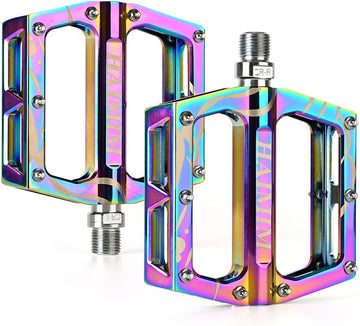 HAIMIM Road Bike Pedals 9/16 Sealed 3 Bearing Mountain Bicycle Flat Pedals Lightweight Aluminum Alloy Wide Platform Cycling Pedal