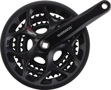 Shimano Tourney A073 7/8-Speed 170mm 30/39/50t Square Crankset with Chainguard, Black