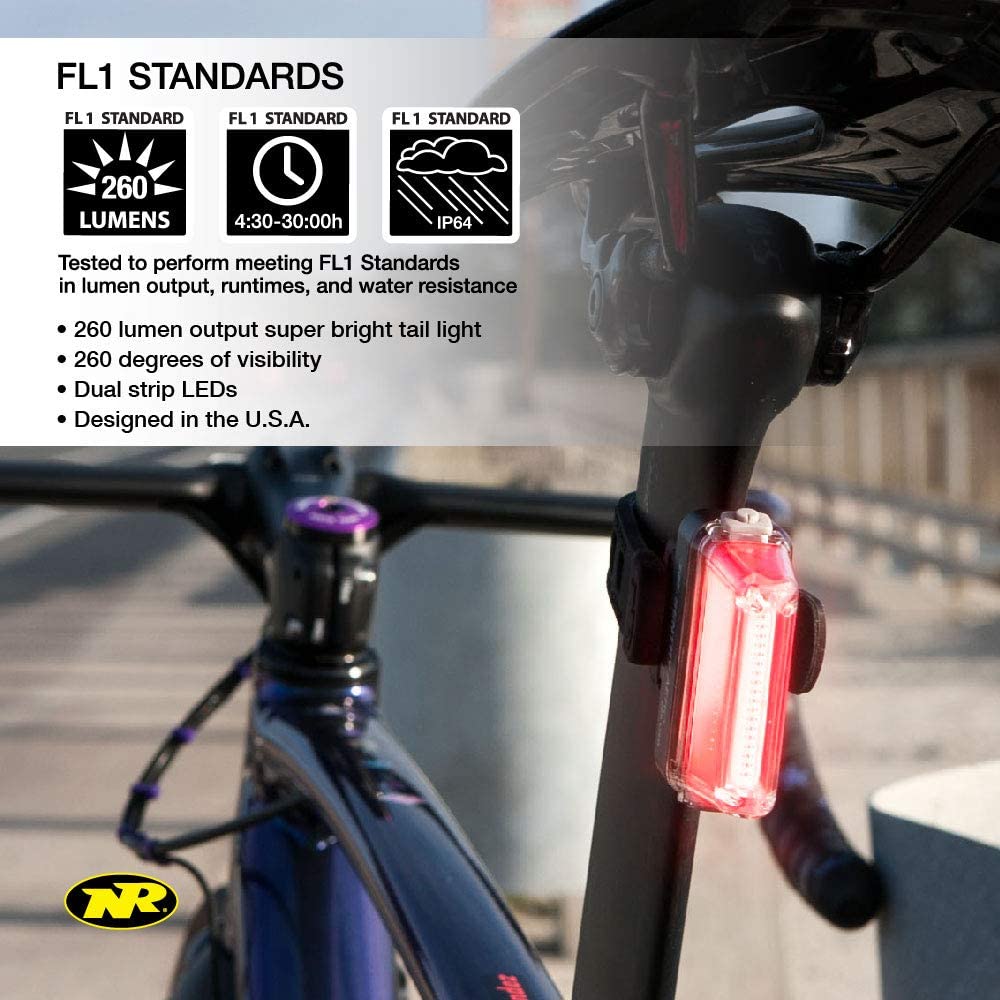 NiteRider Sentry Aero 260 Cycling Bike Taillight Bright USB Rechargeable for Standard and Aero Seatposts