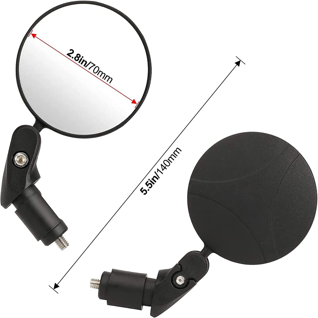 PFBike Mirrors 2pcs Bar End Bicycle Mirrors for Handlebars/ Safe Rearview Mirror