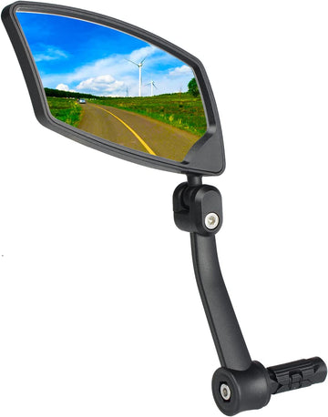 BriskMore Bar End Bike Mirror, High–Definition Convex Scratch Resistant Glass Lens E-Bike Mirror,Safe Rearview Mirror