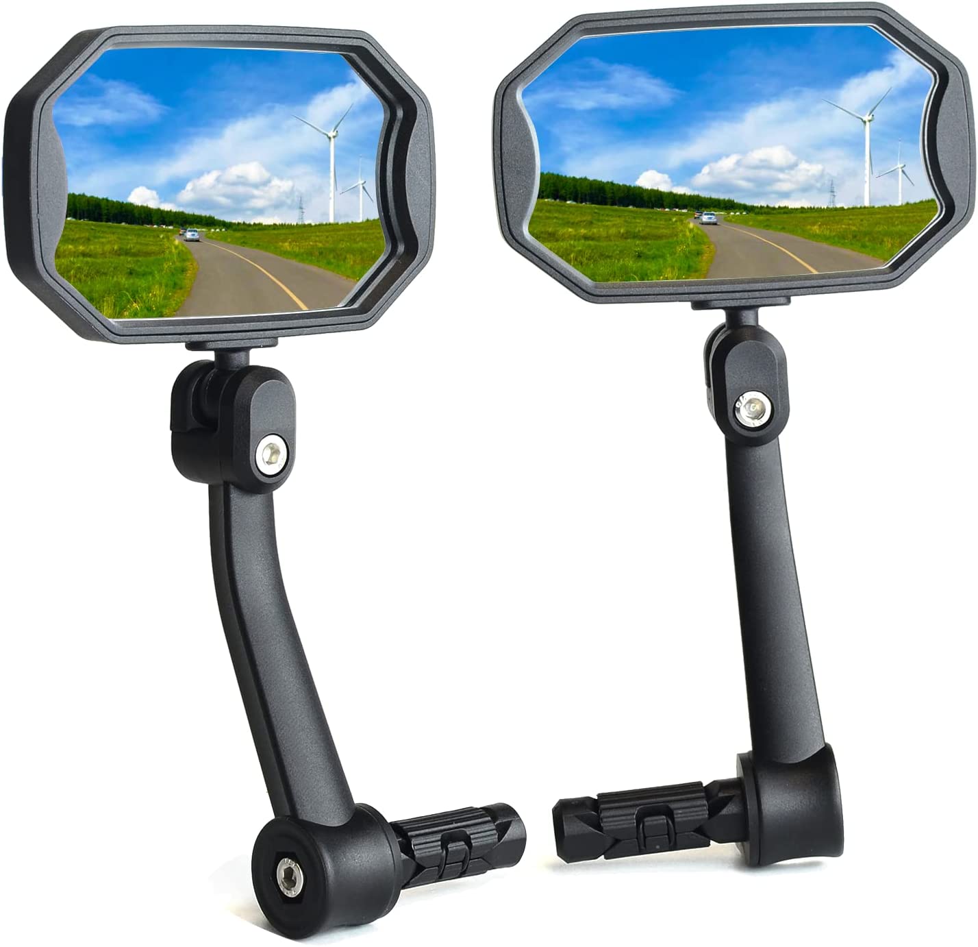 BriskMore 2022 New Bar End Bike Mirrors , High–Definition Convex Glass Lens
