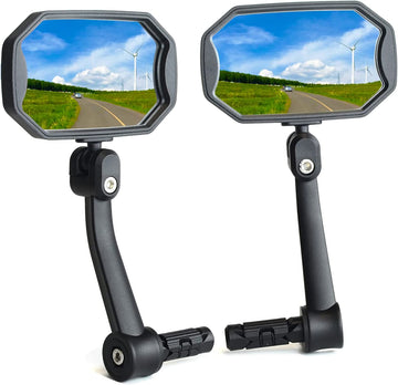 BriskMore 2022 New Bar End Bike Mirrors , High–Definition Convex Glass Lens