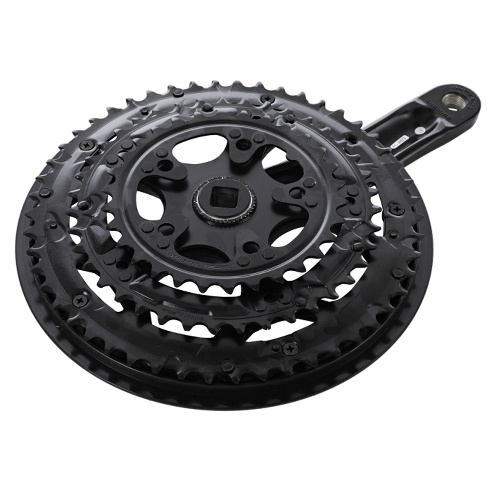 Shimano Tourney A073 7/8-Speed 170mm 30/39/50t Square Crankset with Chainguard, Black