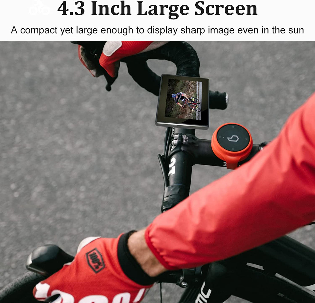 Antook 1080P Bike Camera, 110°Bicycle Rear View Camera with 4.3" Screen