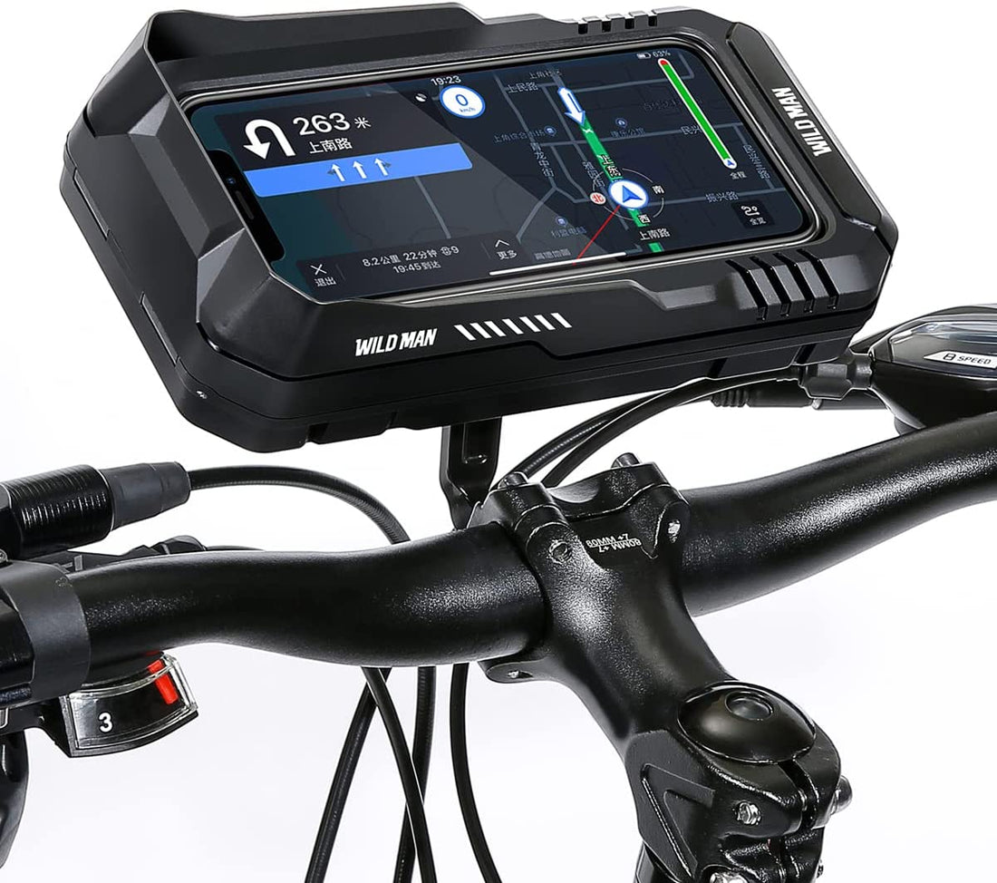 WILD MAN 360° Rotation Quick Release Bike Phone Holder Type Bike Handlebar Bag with Touch Screen(Black,FK1)