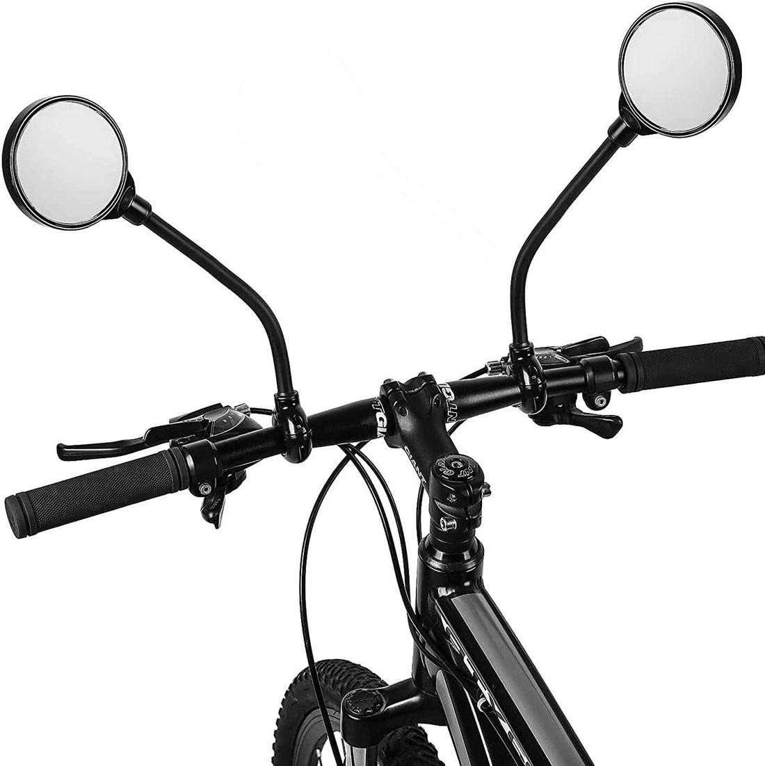 2 Pack Bicycle Rearview Mirror 360° Adjustable Bending Handlebar Bike Mirror Wide Angle Rear View Mirrors Rotatable Acrylic Convex Mirror