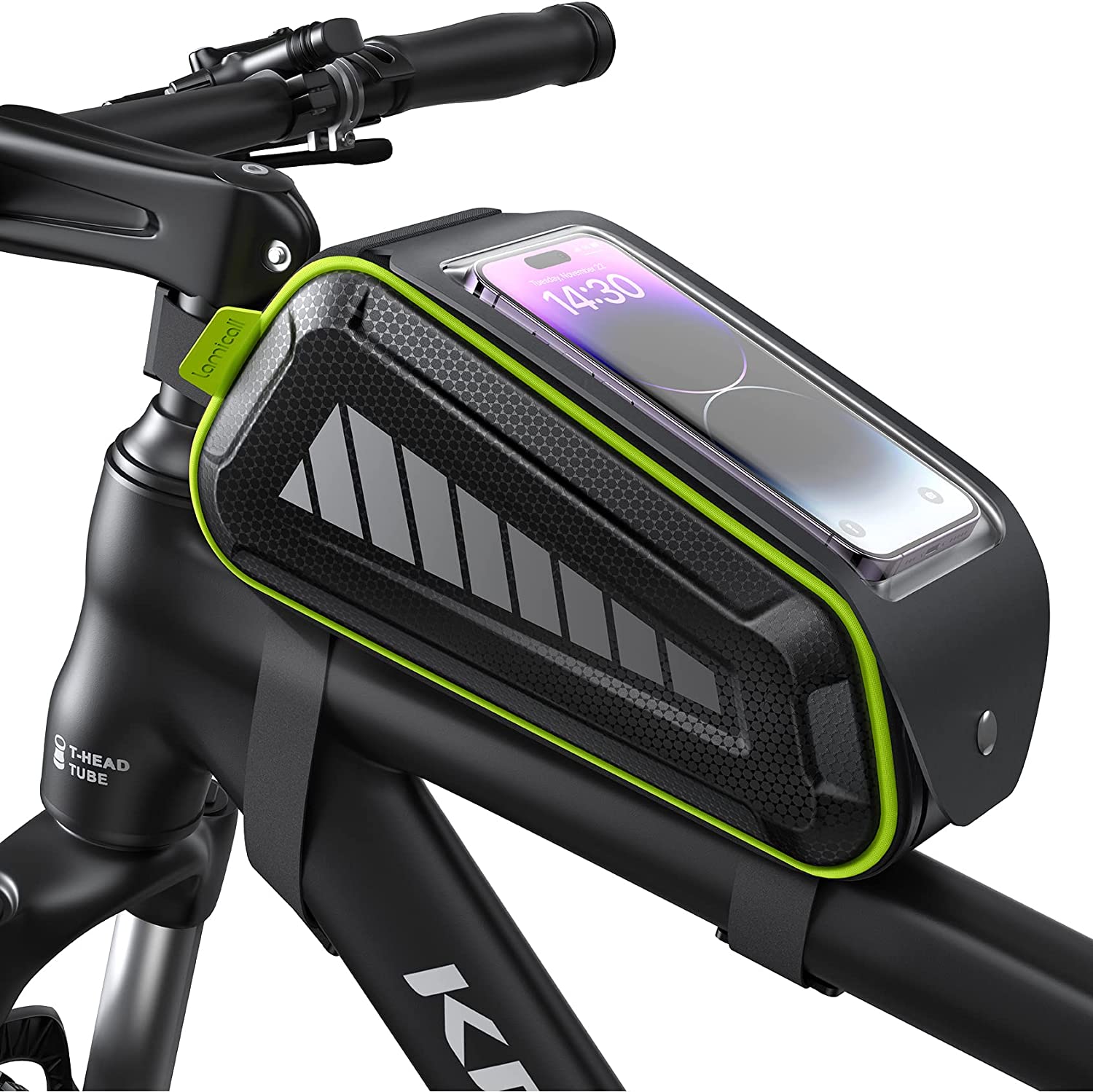 Lamicall Bike Frame Phone Bicycle Waterproof Bag, Bike Front Phone Mount Holder Pouch