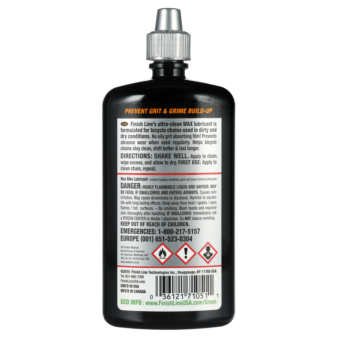 Finish Line Wax Bike Lubricant Squeeze Bottle, 8 oz.