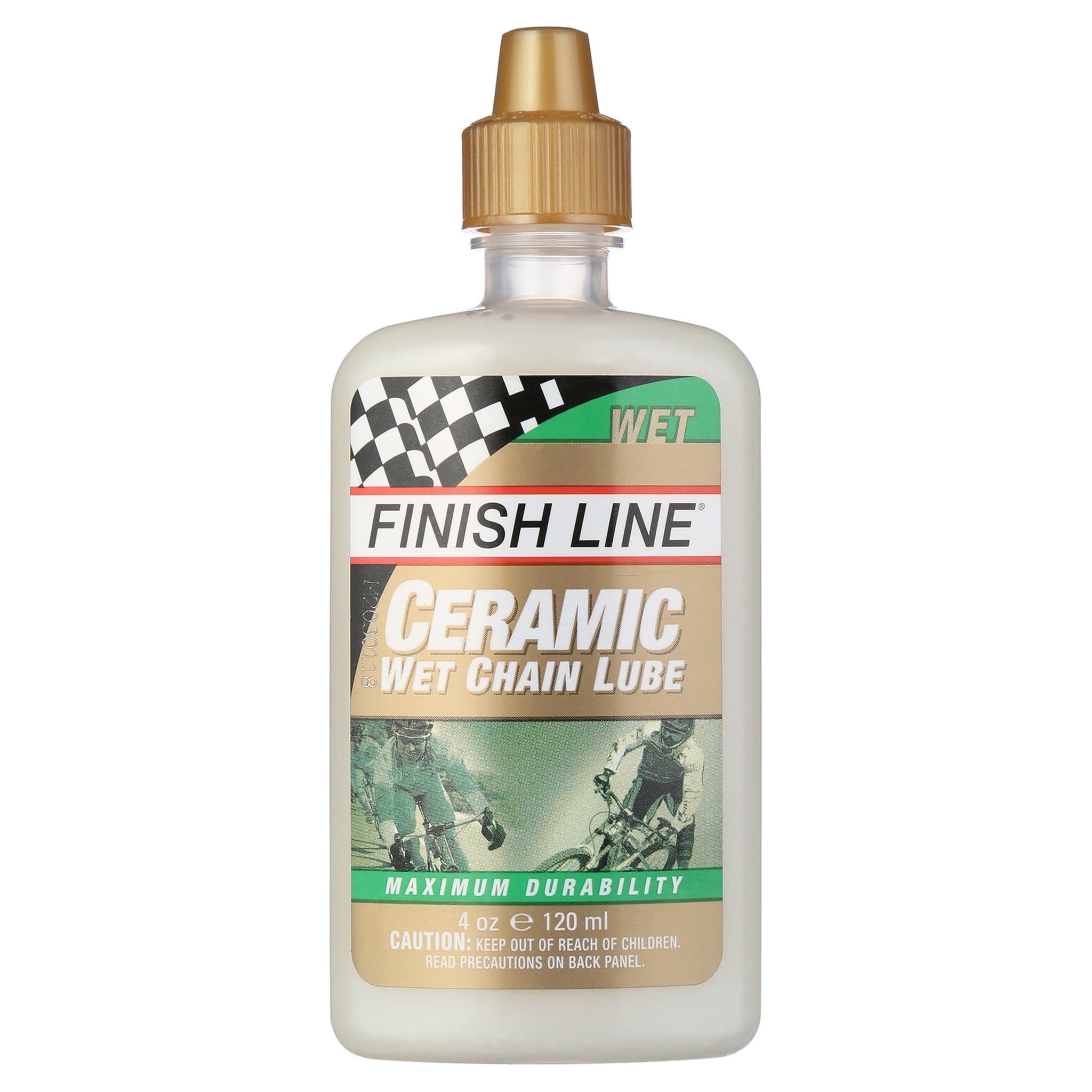 Finish Line Ceramic Wet Bicycle Chain Lube, 4 Oz. Drip Squeeze Bottle