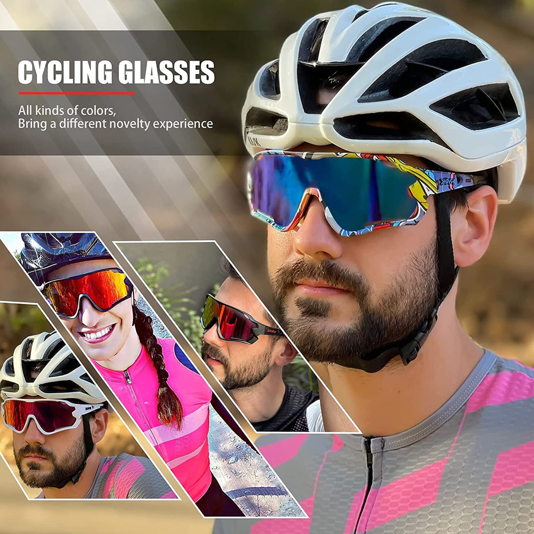 KAPVOE Cycling Glasses Polarized Sunglasses MTB Men Women Mountain Bike Beach Fishing