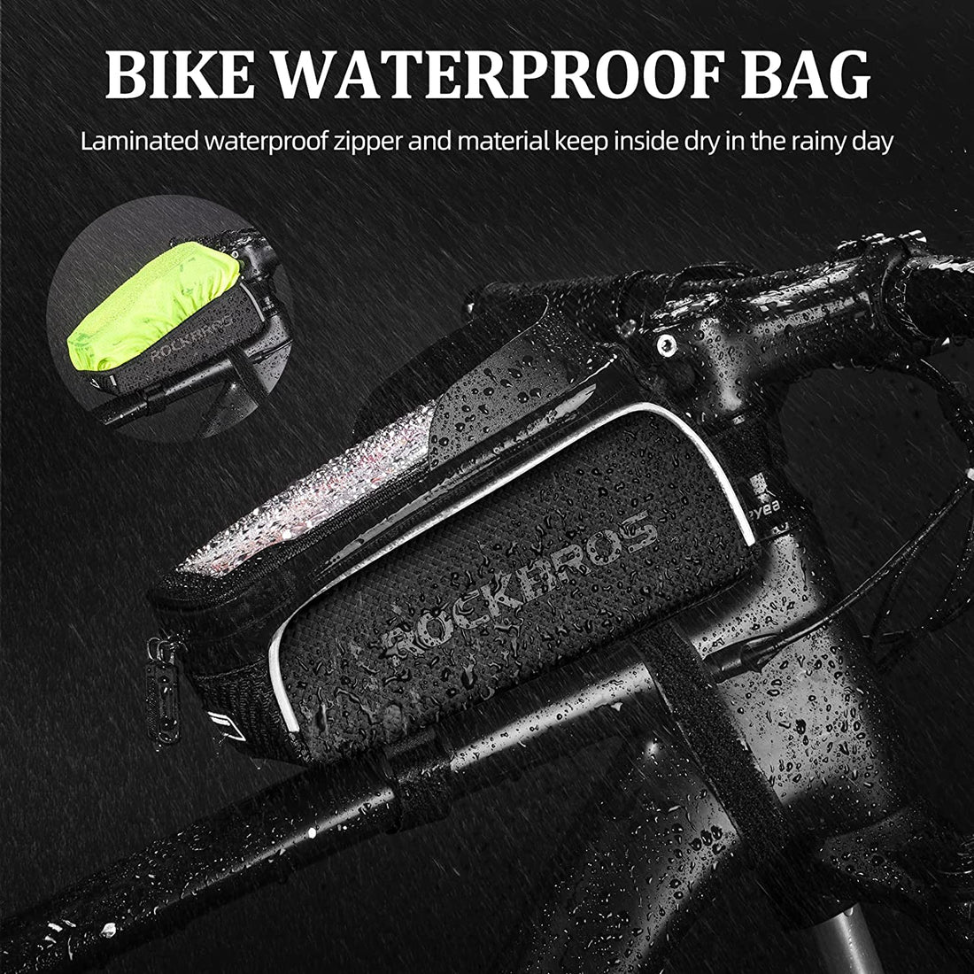 ROCKBROS Bike Phone Front Frame Bag Bicycle ,Waterproof,Compatible Phone Under 6.5”