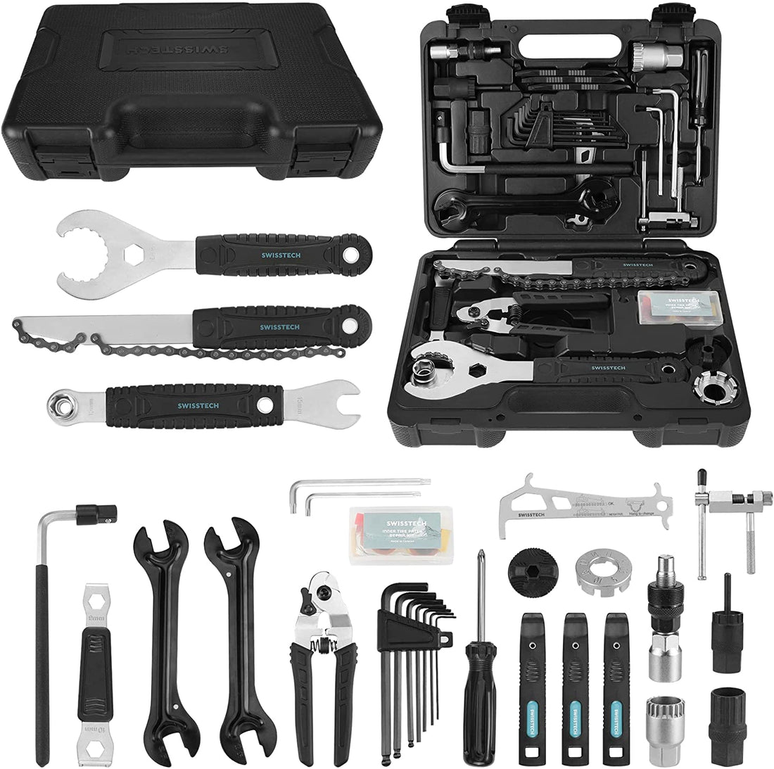 Swiss+Tech 30-Piece Bike Repair Tool Kit/Bicycle Maintenance Tool Set