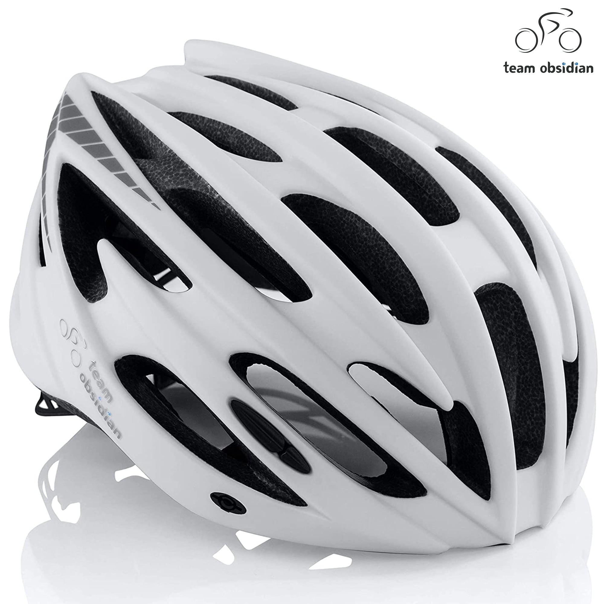 TeamObsidian Bike Helmet for Men and Women Unisex Adult MTB Road Dirt Bicycle Helmets White M/L
