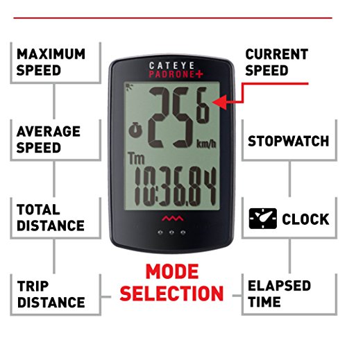 CAT EYE - Padrone Plus Wireless Bike Computer, Black