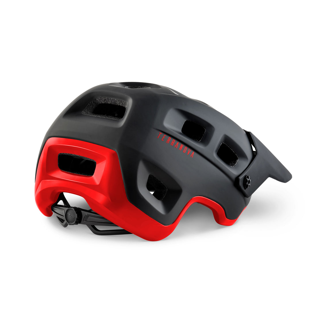 MET Helmets Terranova MIPS Mountain Bike Helmet in Matte Black with Glossy Red Accent, Size Medium