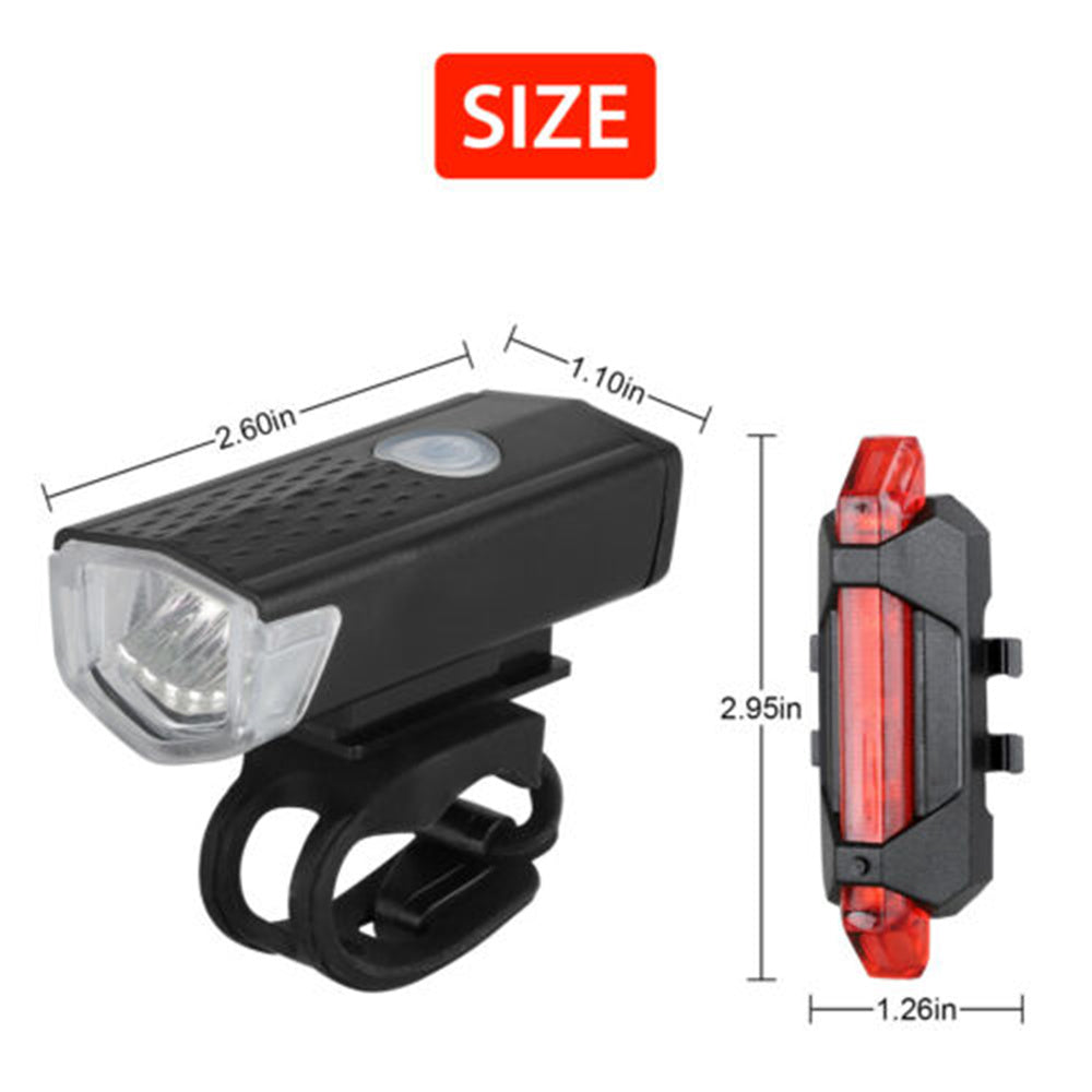 Bicycle Bike Lights Accessories for Night Riding, 2 LED Bike Headlight & Taillight Set Super Bright Bicycle Light IPX5 Waterproof for Adult Kids