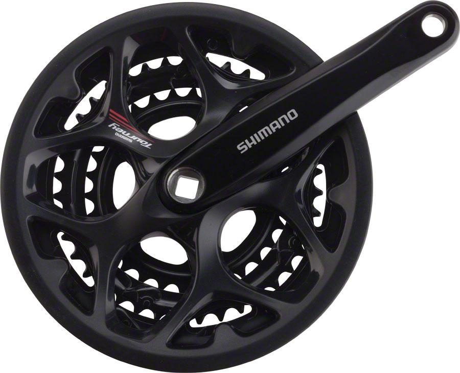 Shimano Tourney A073 7/8-Speed 170mm 30/39/50t Square Crankset with Chainguard, Black