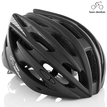 TeamObsidian Bike Helmet for Men and Women Unisex Adult MTB Road Dirt Bicycle Helmets Black M/L